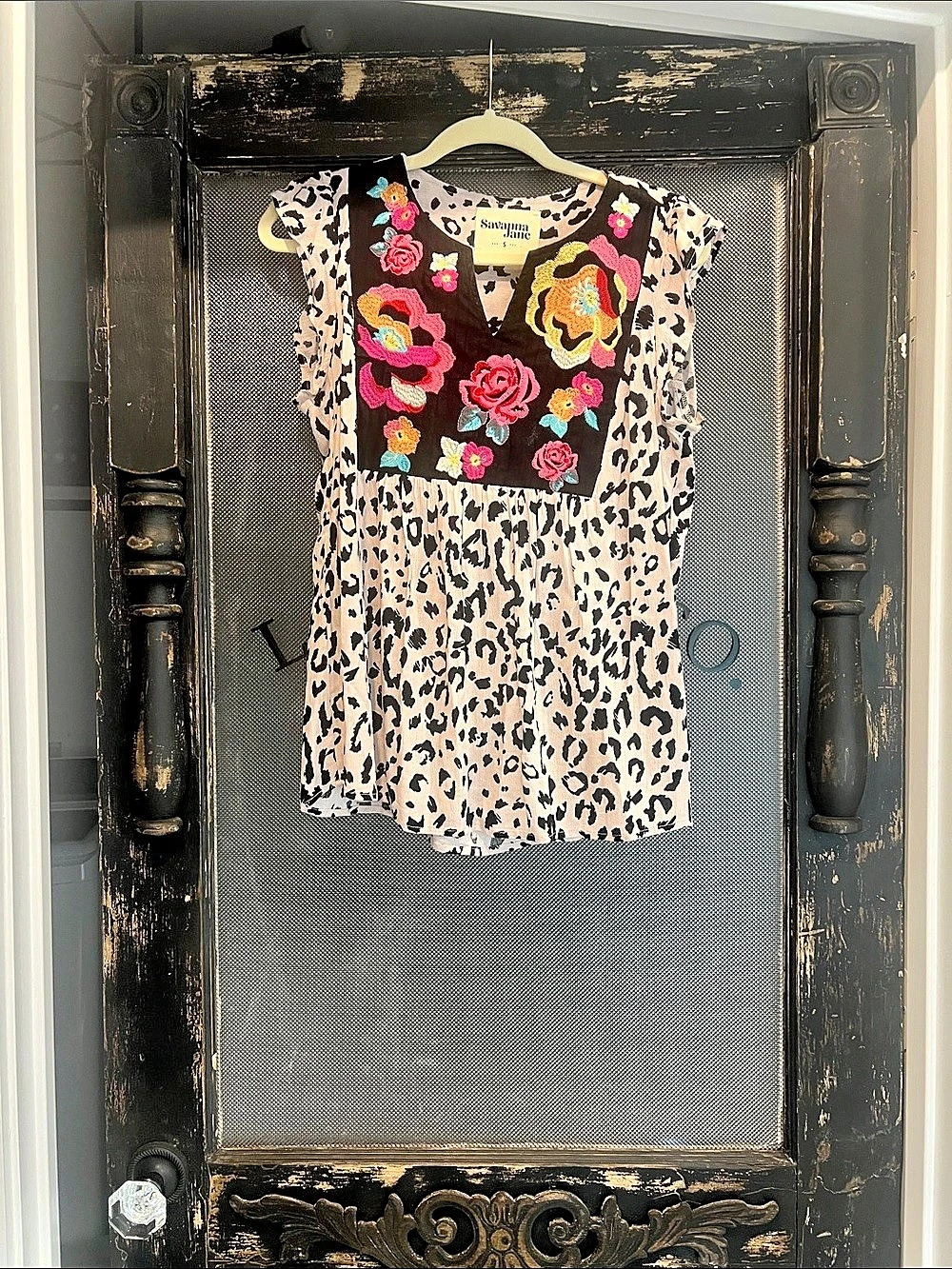 Savannah Jane Women’s Animal Print Floral Top